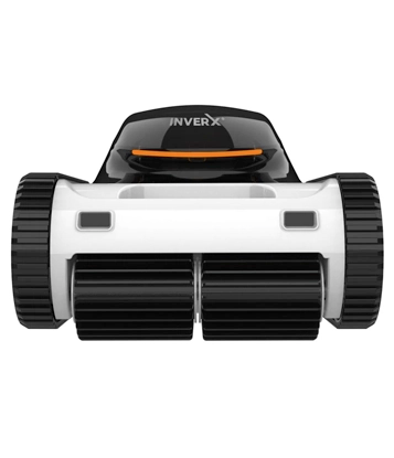 Vista frontal del InverX robot limpiafondos piscina inalambrico - Q-Tech 2024 2025®