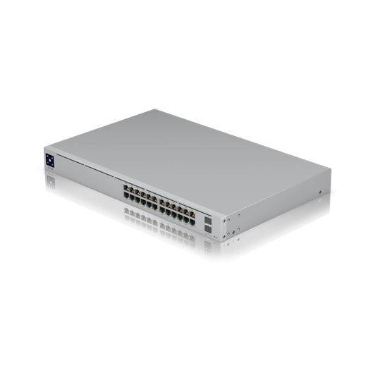 Unifi Switch Pro 24 PoE Outlet -  vista diagonal superior - Q-Tech ® 2025 2026