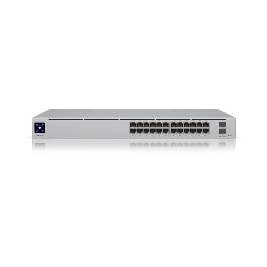 Unifi Switch Pro 24 PoE Outlet -  vista frontal - Q-Tech ® 2025 2026