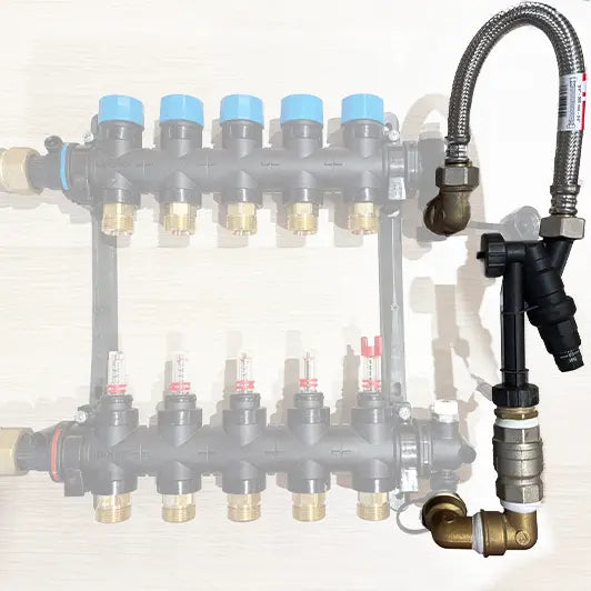 Uponor Vario M bypass con accesorios Vista frontal - Q-Tech® 2024 2025