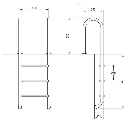 Escalera tipo muro AISI 316 L - Q-Tech ®