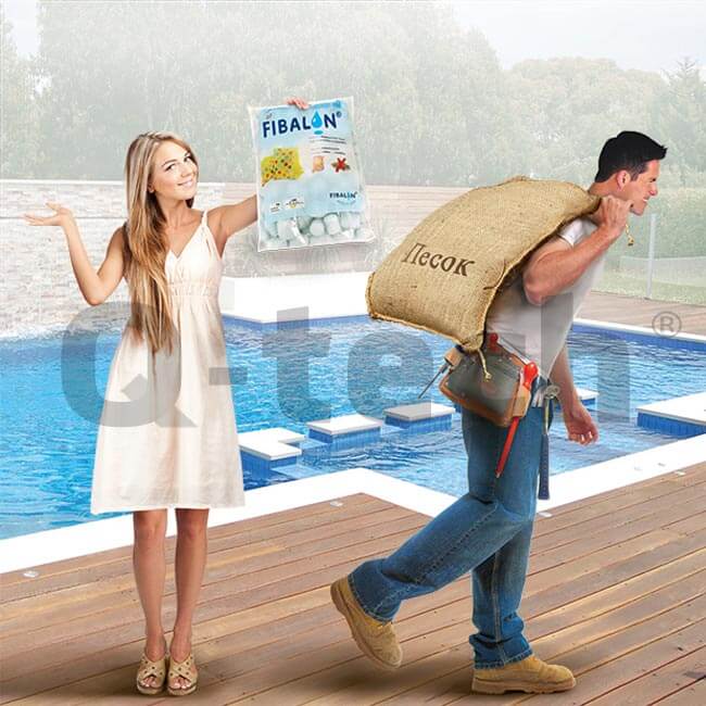 Fibalon 3D medio filtrante para piscinas - Q-Tech ®