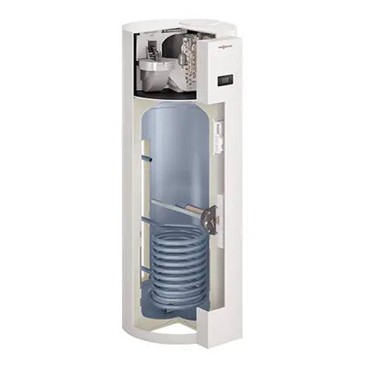 Bomba de calor Viessmann Vitocal 060-A T0S-ze 251l c/A. Solar para ACS Vista frontal Interior - Q-Tech® 2024 2025