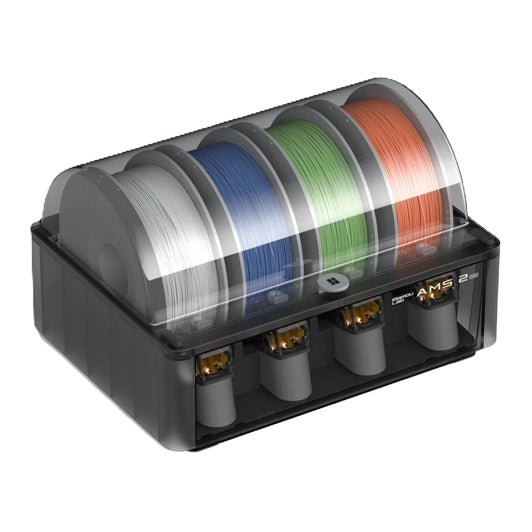 Bambu Lab AMS 2 Pro - Sistema automático de materiales vista superior lateral izquierda - Q-Tech® 2026