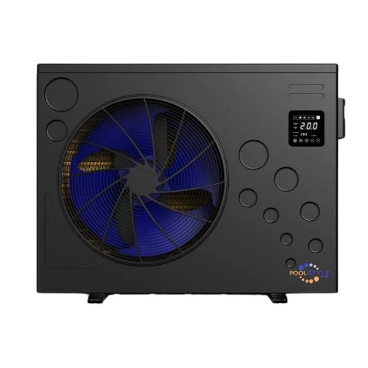 Bomba de calor Poolstyle Inverter frío/calor negra vista frontal - Q-Tech 2025 2026