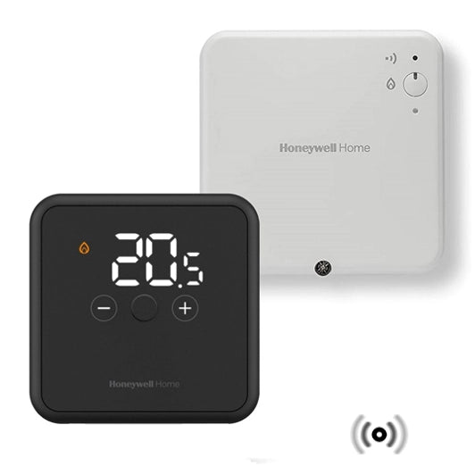 Honeywell Resideo Termostato ambiente digital DT4R inalámbrico OpenTherm NEGRO