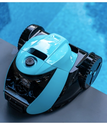 Robot Poolstyle 3WD sin cable Azul y negro vista superior - Q-Tech 2025