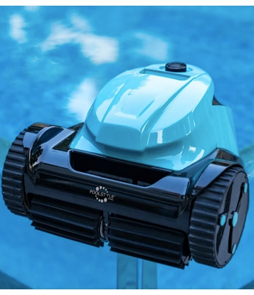 Robot Poolstyle 3WD sin cable Azul y negro vista delantera 3 motores - Q-Tech 2025