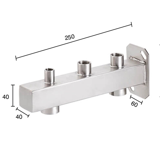 Soporte inox para vasos de expansión ACS de 5 a 40 litros dimensiones - Q-Tech® 2026