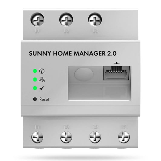 Sunny Home Manager 2.0 de SMA gestor de energía vista frontal - Q-Tech 2024 2025