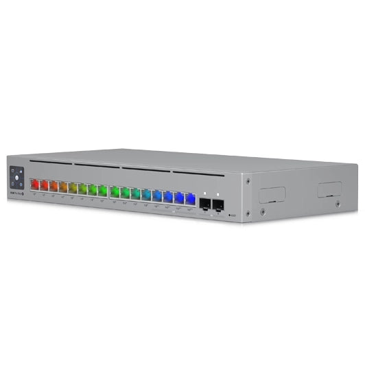 Ubiquiti UniFi Switch Pro Max 16 PoE (USW-Pro-Max-16-PoE) vista diagonal - Q-Tech® 2026