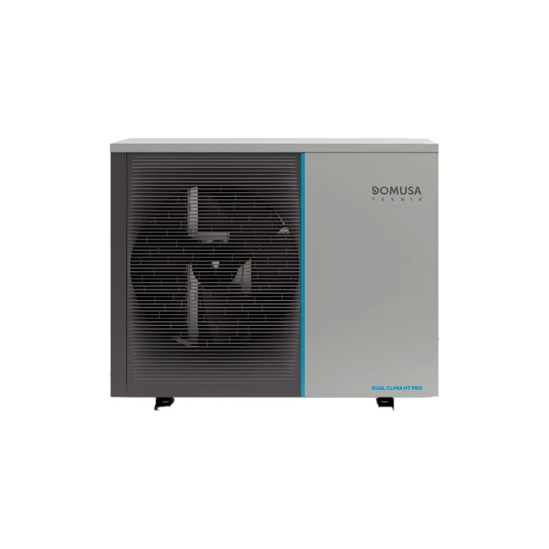 Domusa Dual Clima HT Pro and HT EC Pro outdoor unit on a white background