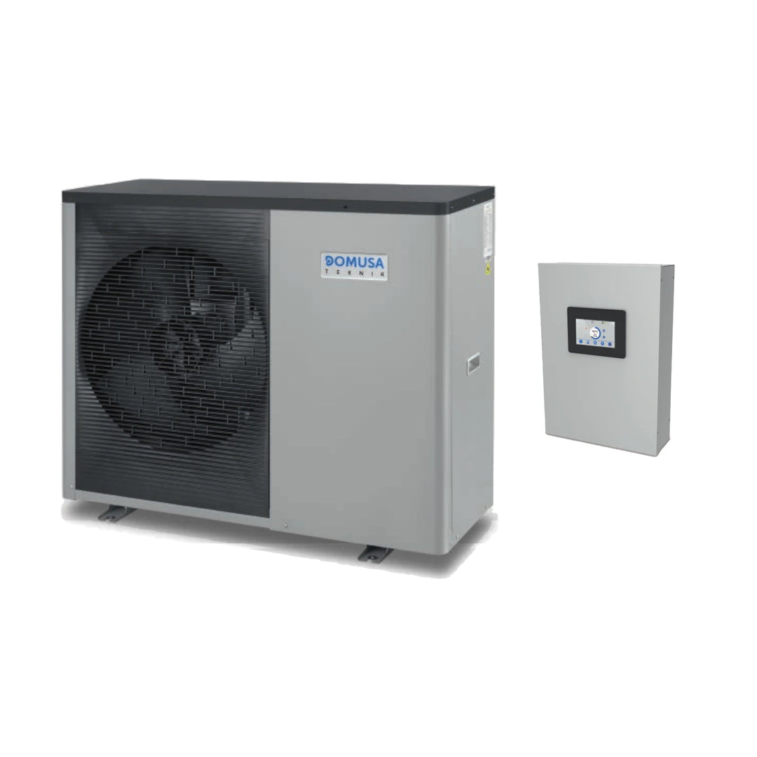 Domusa Dual Clima R EC: outdoor unit and Easy Connect indoor module (sold separately), to scale