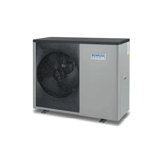 Domusa Dual Clima R and R EC outdoor unit on a white background