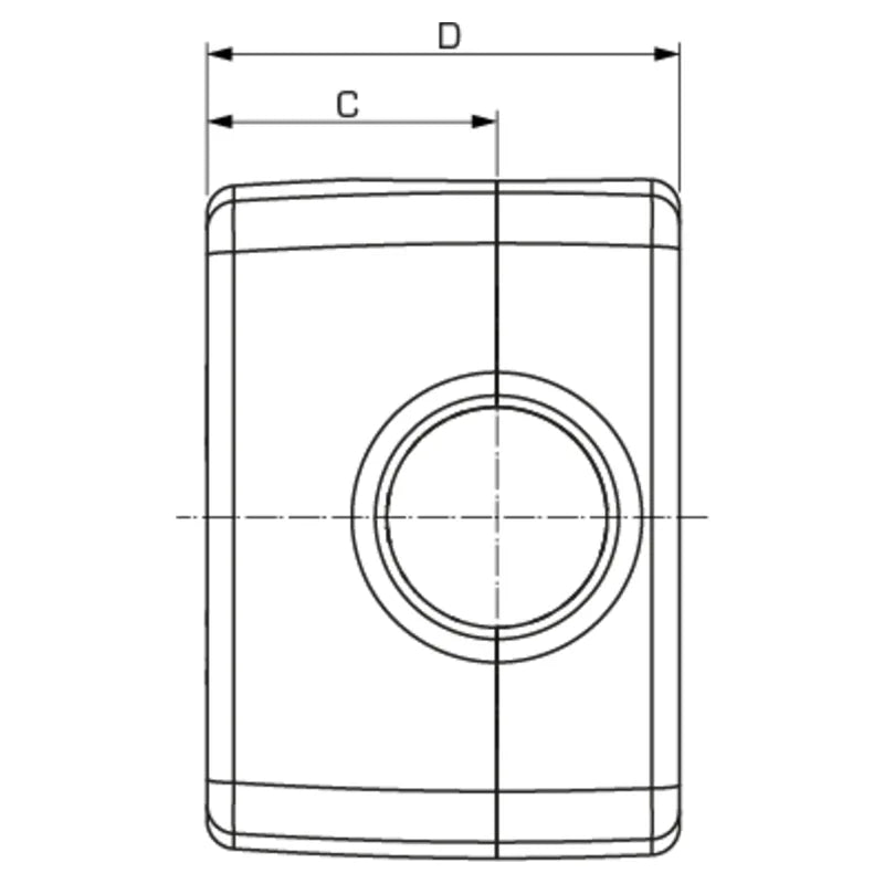ESBE VRI100 insulation shell side dimension drawing
