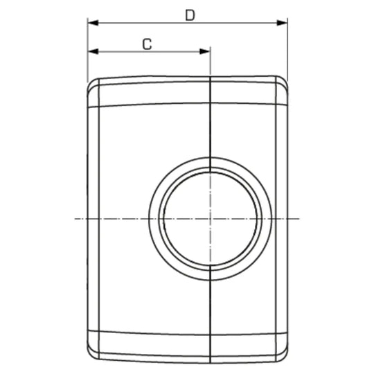 ESBE VRI100 insulation shell side dimension drawing