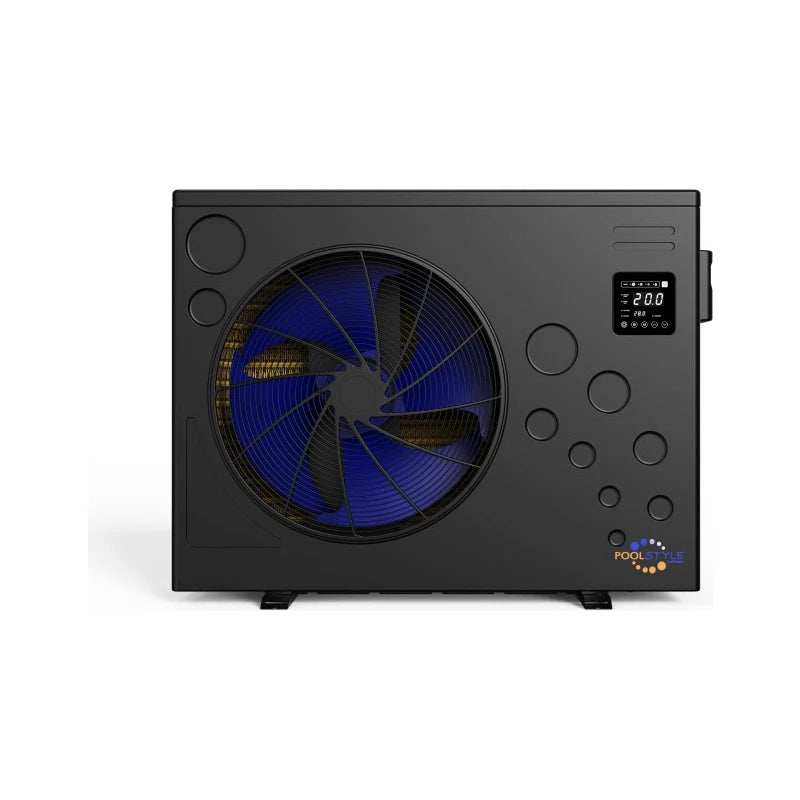 Bomba de calor para piscina Poolstyle Inverter Frío&amp;Calor de cuerpo ancho, vista frontal con pantalla LED