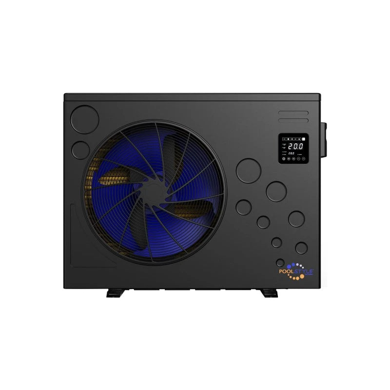 Poolstyle Inverter Frío&Calor pool heat pump with a narrow body, front view showing the LED display