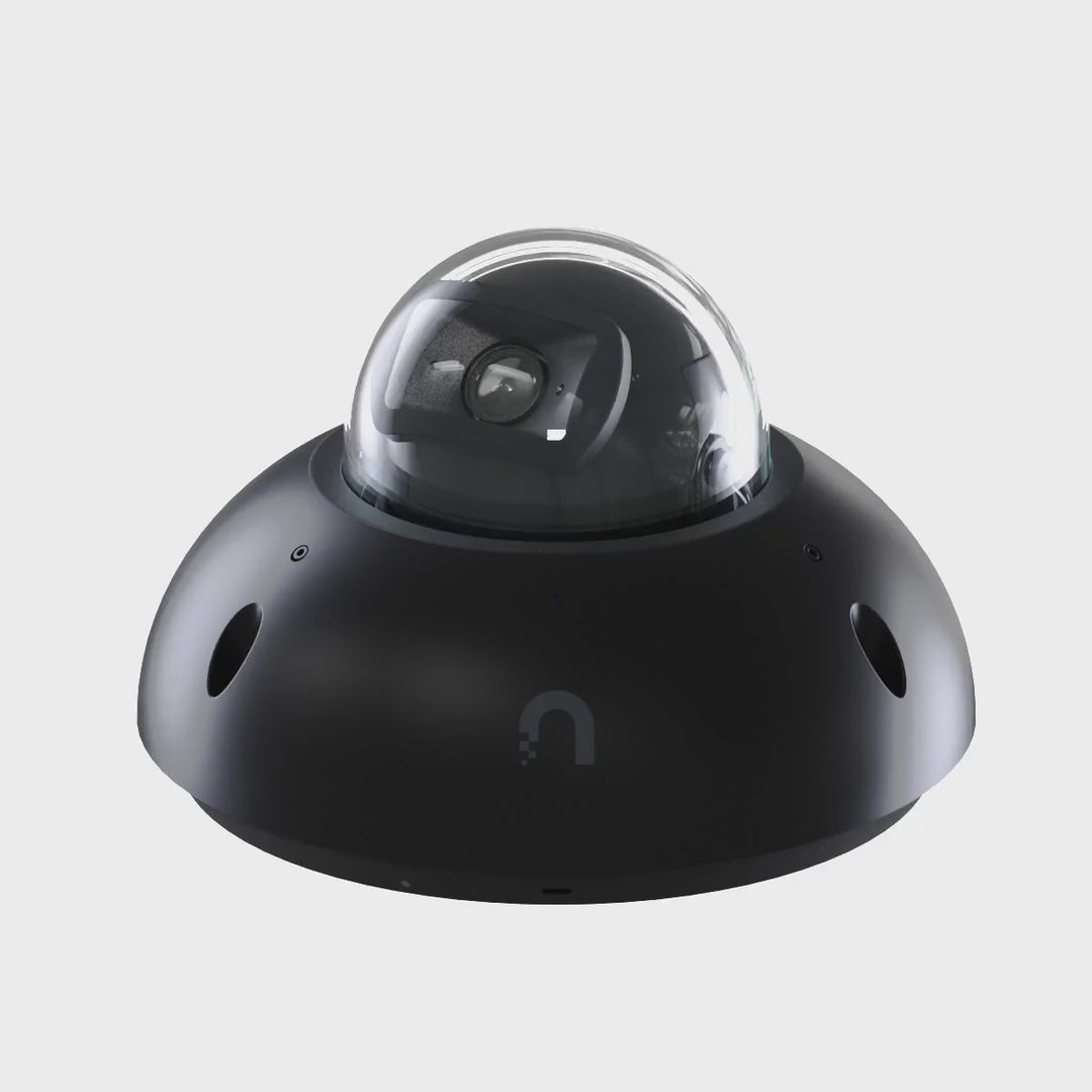 Vídeo oficial de Ubiquiti de la UniFi G6 Dome negra: vista del producto en movimiento
