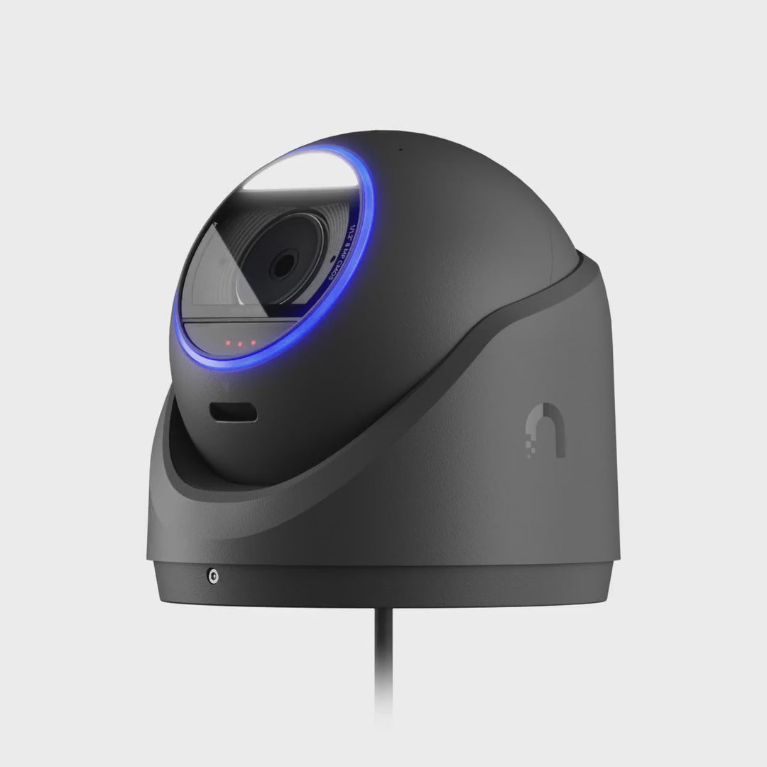Vídeo oficial de Ubiquiti de la UniFi G6 Pro Turret negra: vista del producto en movimiento