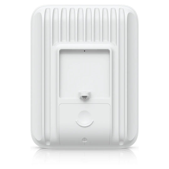 Back of the UniFi 5G Max Outdoor with the cooling fins and the bracket