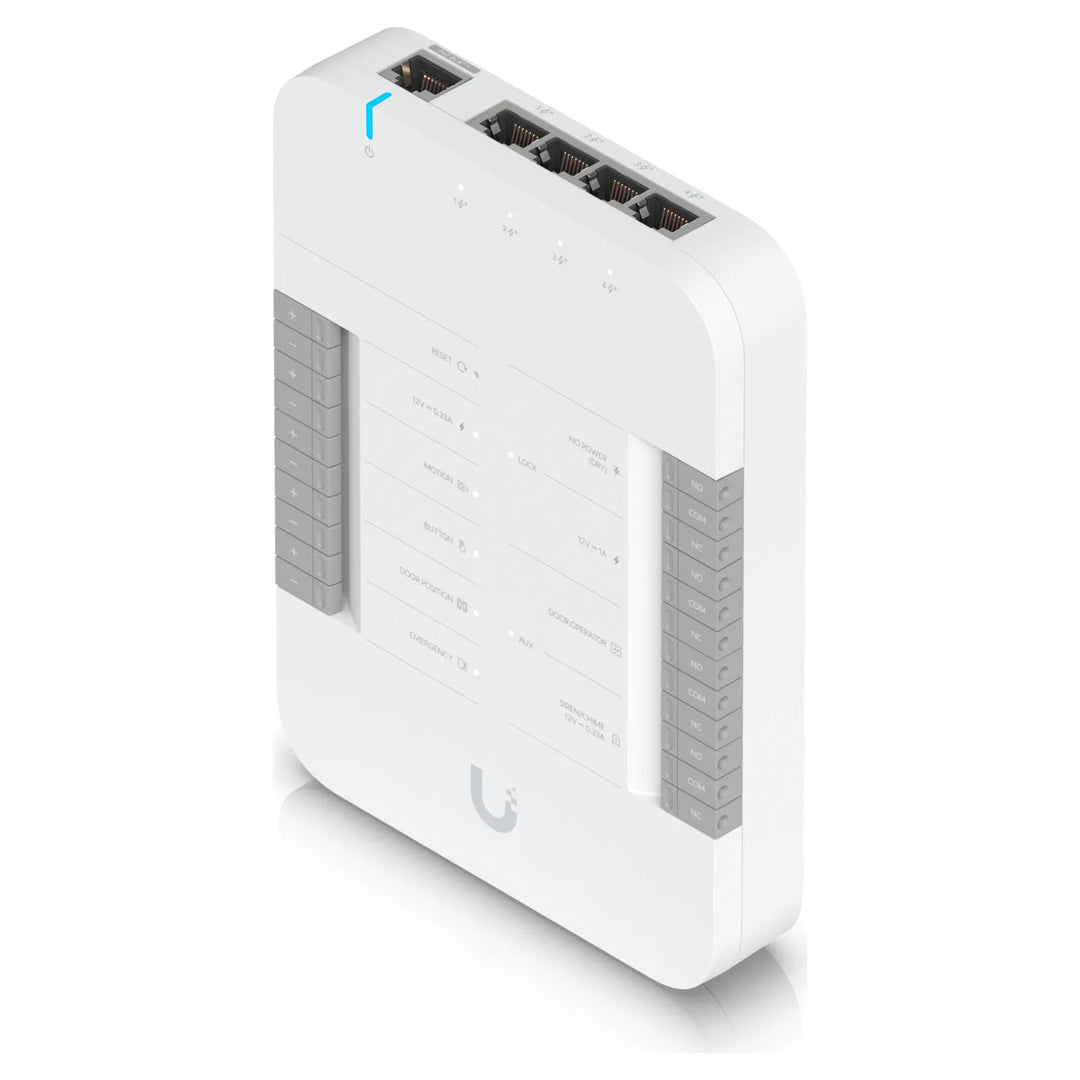 UniFi Access Door Hub de Ubiquiti, vista en perspectiva