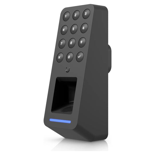 UniFi Access G3 Reader Fingerprint de Ubiquiti en negro, vista en perspectiva