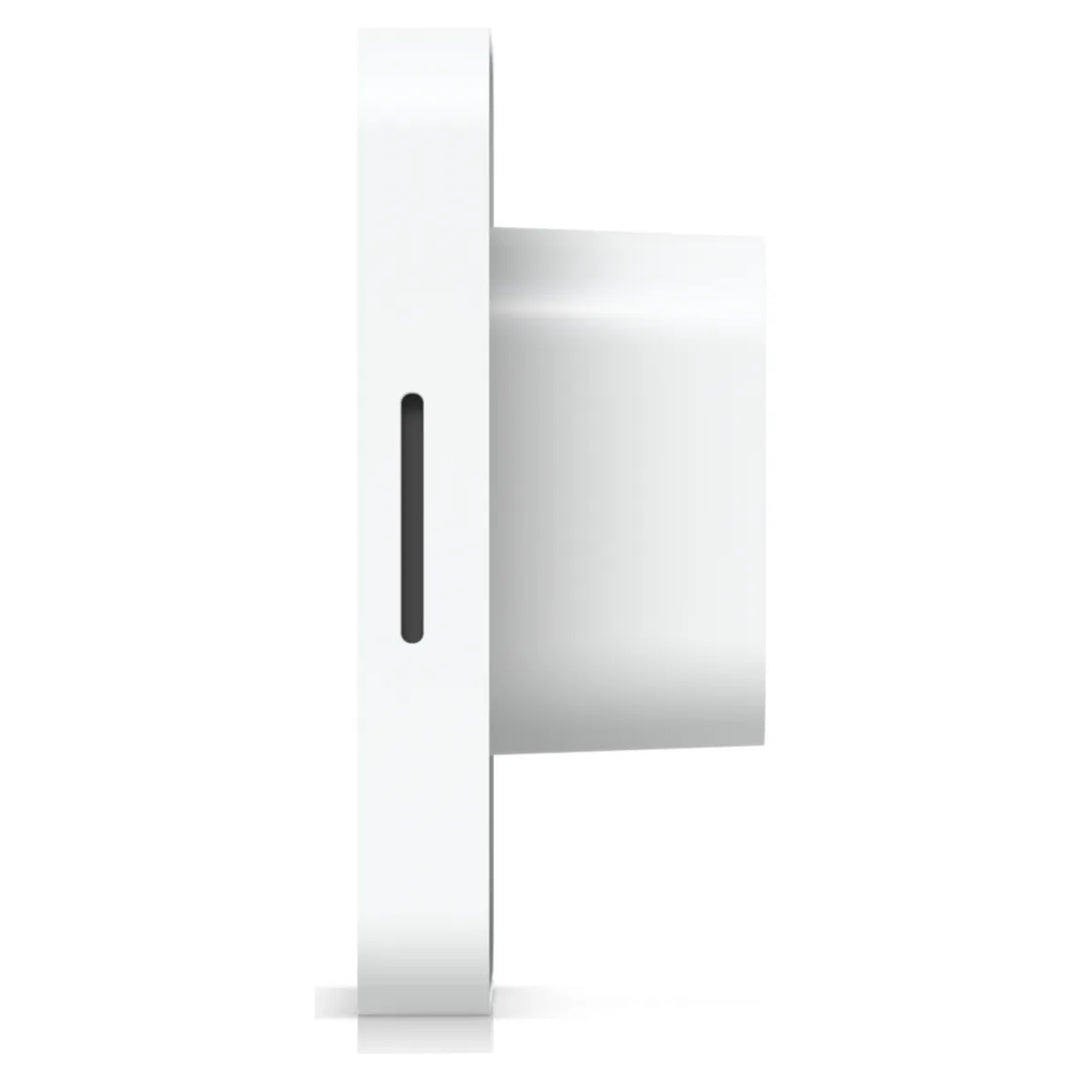 UniFi Access G3 Reader Flex de Ubiquiti en blanco, vista lateral