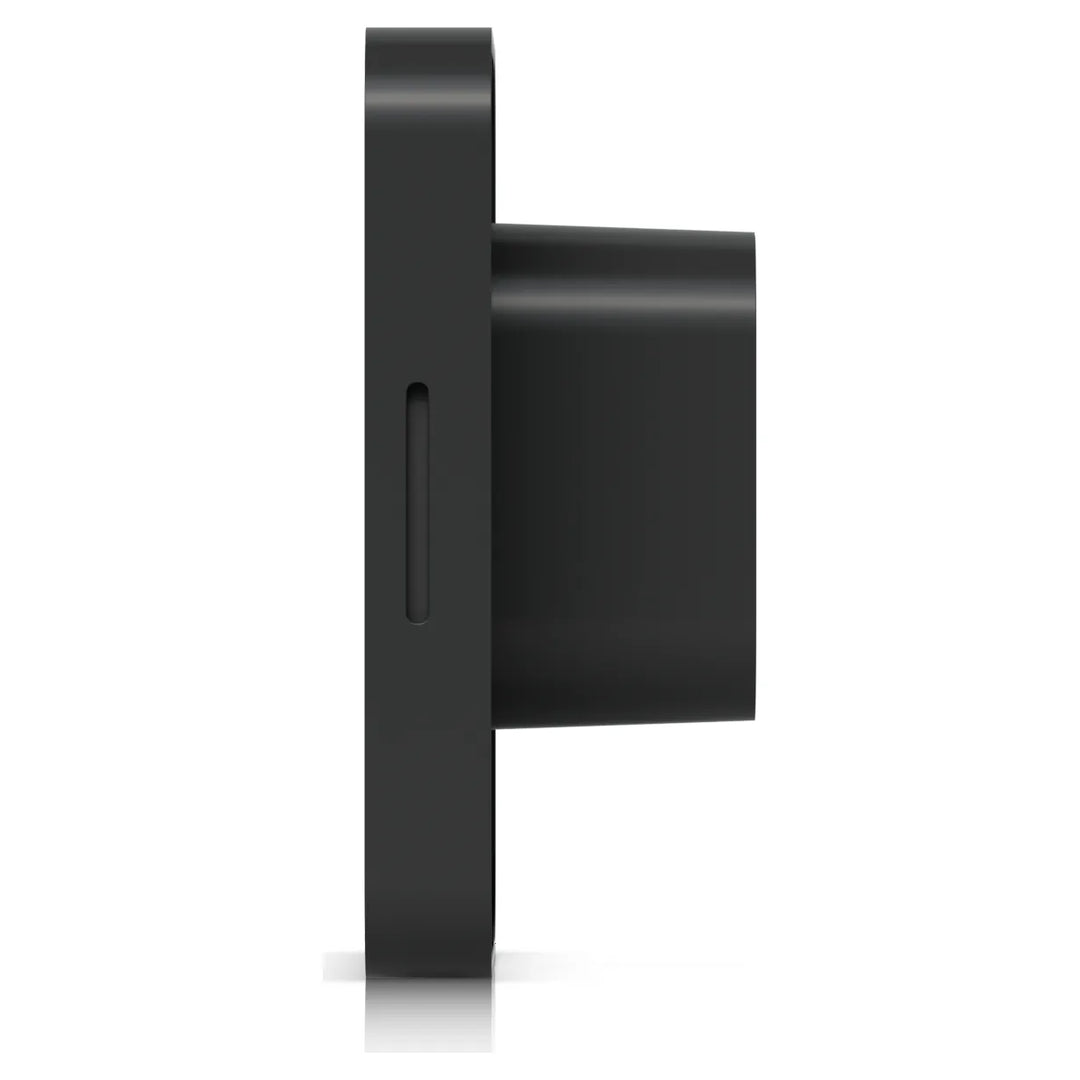 UniFi Access G3 Reader Flex de Ubiquiti en negro, vista lateral