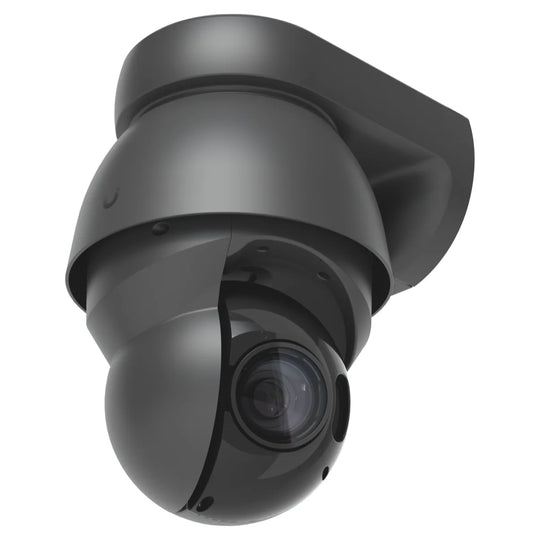 UniFi AI PTZ Precision negra, con soporte de pared