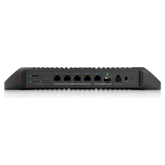 Panel de puertos del UCG Industrial: SFP+, 10 GbE y 2,5 GbE