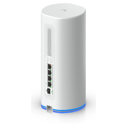 UniFi Dream Router 5G Max visto desde atrás en perspectiva