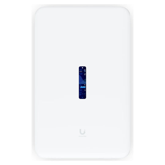 UniFi Dream Wall de frente, gateway de pared blanco con pantalla táctil