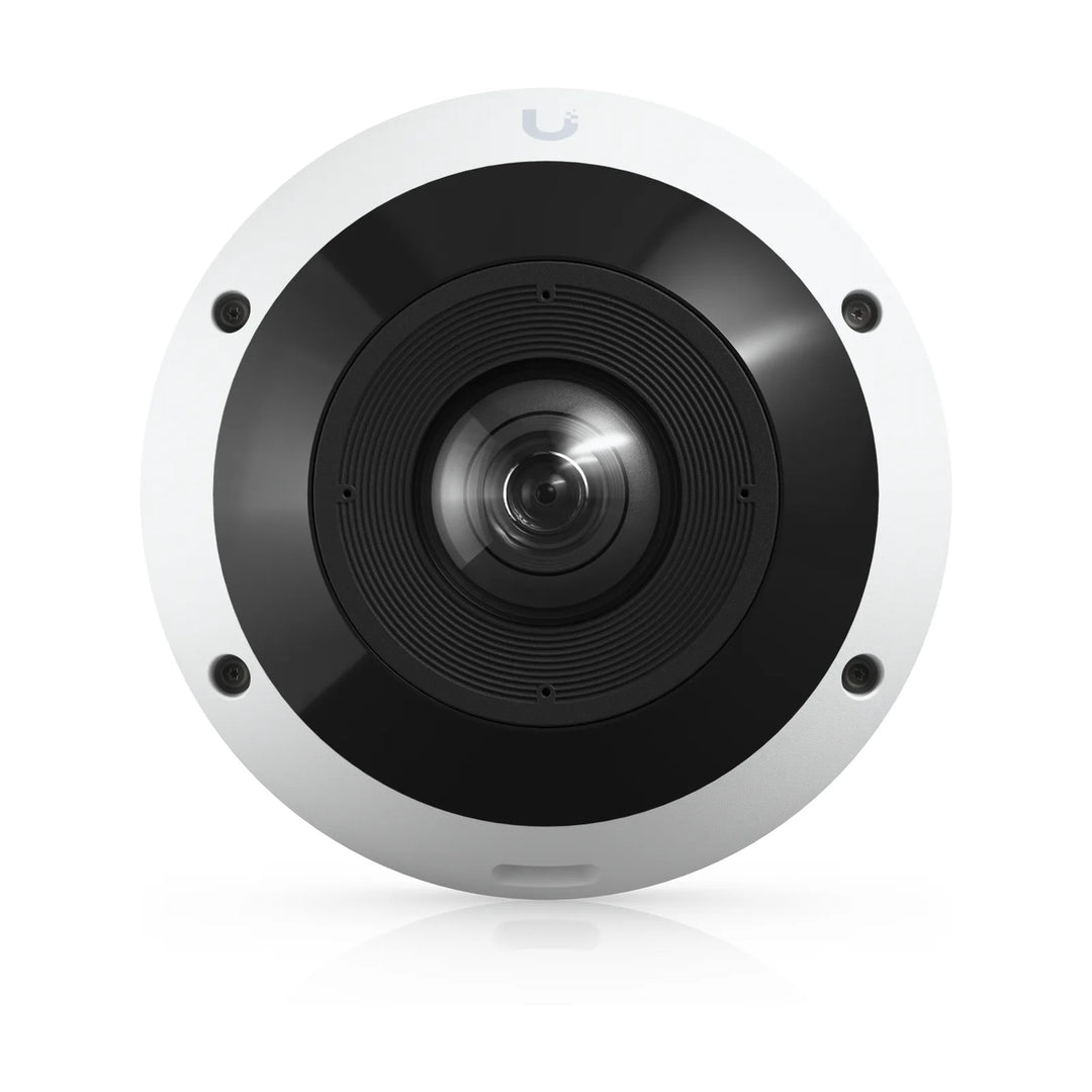 G6 Pro 360 blanca, vista frontal del objetivo ojo de pez