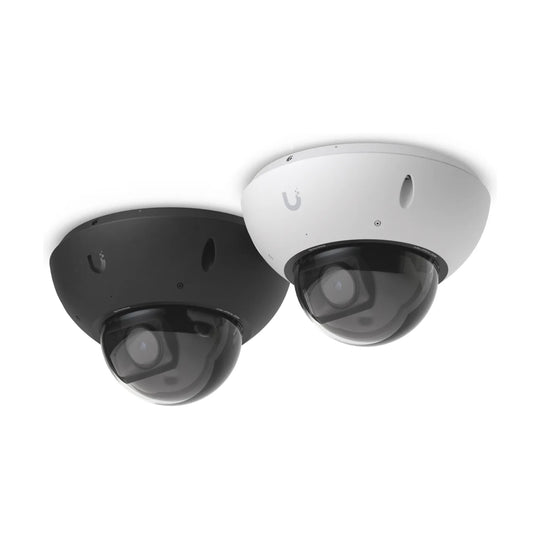 Ubiquiti UniFi G6 Pro Dome cameras in both colours, black and white