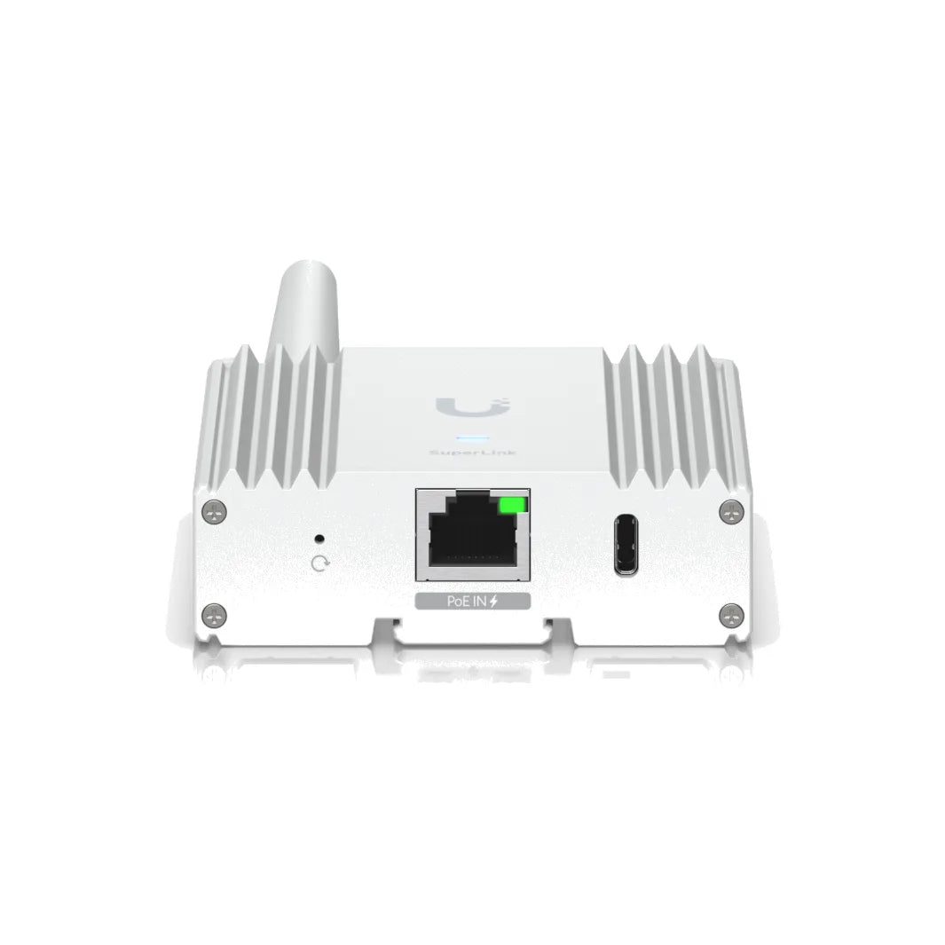 SuperLink Gateway, puerto RJ45 y USB tipo C en la base