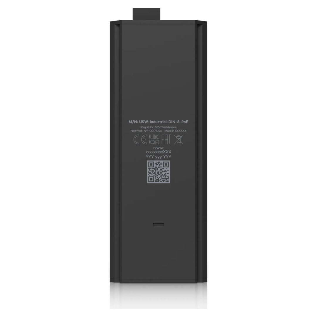Switch Industrial DIN 8 PoE visto de lado