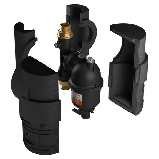 Viessmann DN32 dirt separator filter 3203050 with two ball valves and open insulating shell