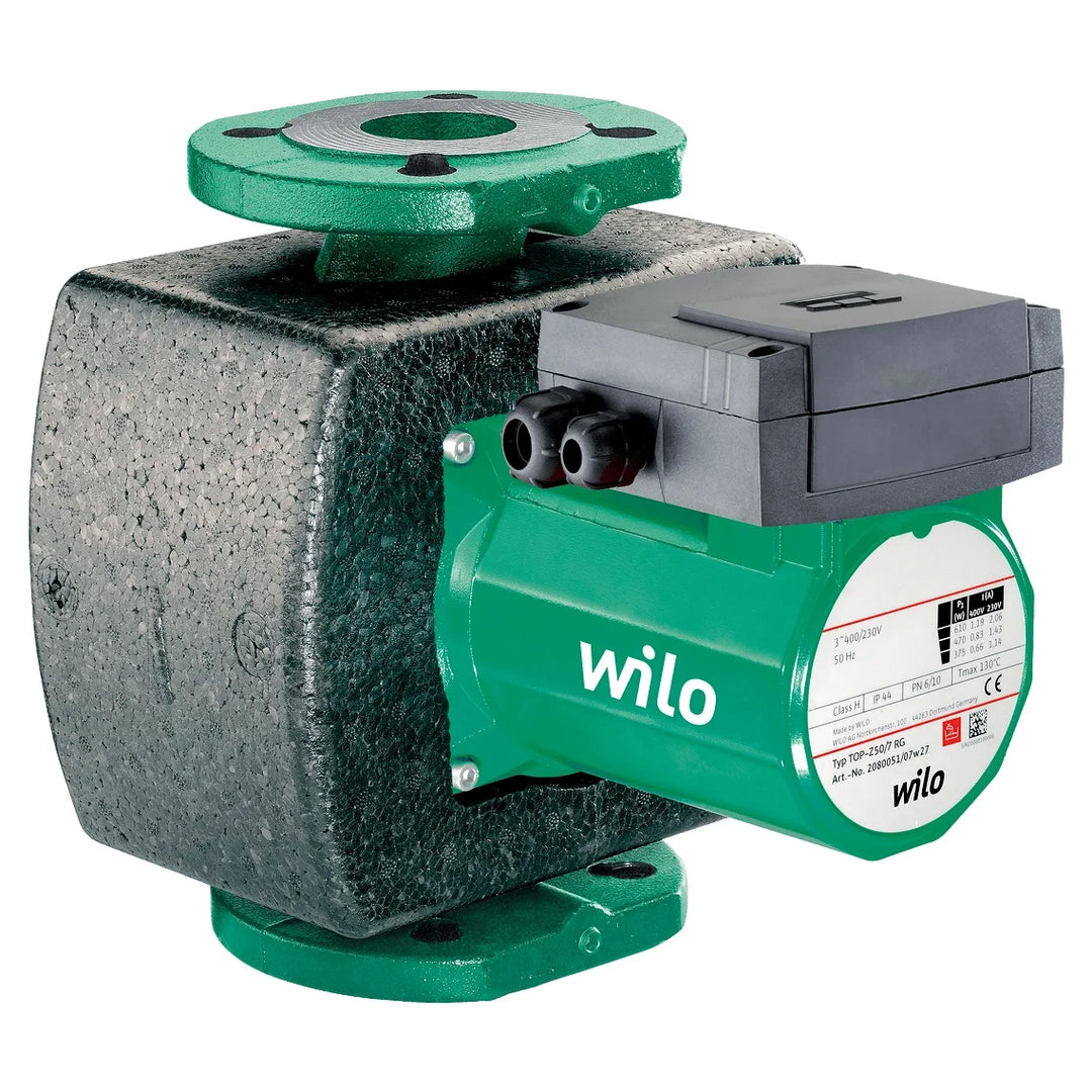 Wilo TOP-Z 40/7 circulator pump with flanged DN 40 grey cast iron body, side view